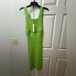 House of Harlow1960 Lime Ribbed Crochet Midi Dress Jonathan Simkhai Style